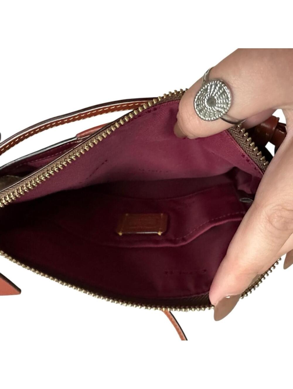 Coach Kitt Messenger Crossbody in Brown Colorblock Signature Canvas - Picture 5 of 6